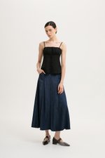 YASMINE RUCHED CAMI LINEN TOP