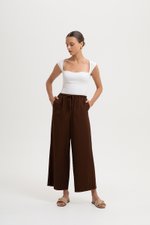 DIONNE DRAWSTRING WIDE LEG LINEN PANTS