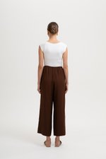 DIONNE DRAWSTRING WIDE LEG LINEN PANTS