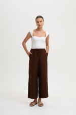 DIONNE DRAWSTRING WIDE LEG LINEN PANTS