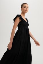 GABINA FLUTTER SLEEVE MAXI LINEN DRESS GABINA FLUTTER SLEEVE MAXI LINEN DRESS