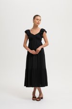GABINA FLUTTER SLEEVE MAXI LINEN DRESS GABINA FLUTTER SLEEVE MAXI LINEN DRESS