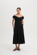 GABINA FLUTTER SLEEVE MAXI LINEN DRESS GABINA FLUTTER SLEEVE MAXI LINEN DRESS