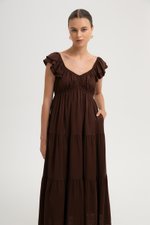 GABINA FLUTTER SLEEVE MAXI LINEN DRESS GABINA FLUTTER SLEEVE MAXI LINEN DRESS
