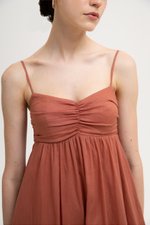 KAYLA RUCHED LINEN MAXI DRESS