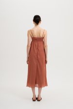 KAYLA RUCHED LINEN MAXI DRESS