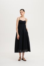 KAYLA RUCHED LINEN MAXI DRESS