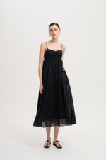 KAYLA RUCHED LINEN MAXI DRESS