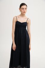 KAYLA RUCHED LINEN MAXI DRESS