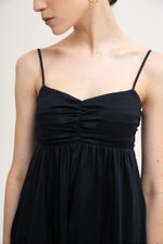 KAYLA RUCHED LINEN MAXI DRESS