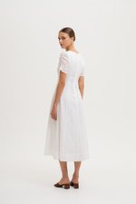 RAQUEL PUFF SLEEVE PANELLED LINEN DRESS RAQUEL PUFF SLEEVE PANELLED LINEN DRESS