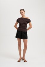 *BACKORDER* SAMIRA ASYMMETRIC RUCHED MODAL TEE *BACKORDER* SAMIRA ASYMMETRIC RUCHED MODAL TEE
