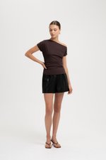 *BACKORDER* SAMIRA ASYMMETRIC RUCHED MODAL TEE *BACKORDER* SAMIRA ASYMMETRIC RUCHED MODAL TEE