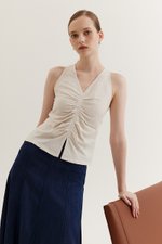 KATIYA RUCHED LINEN TOP KATIYA RUCHED LINEN TOP
