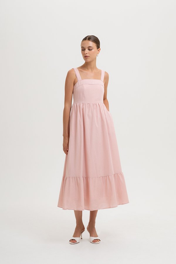ODETTE LACE TRIM MIDI DRESS