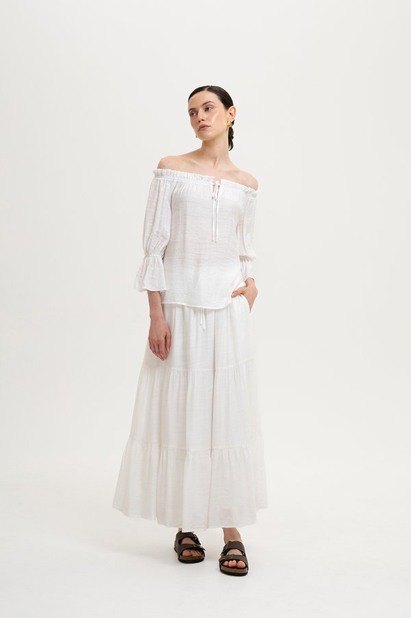 RUBY OFFSHOULDER BALLOON SLEEVE TOP