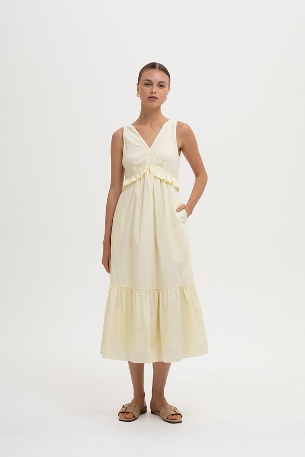 DAHLIA RUFFLE MIDI DRESS
