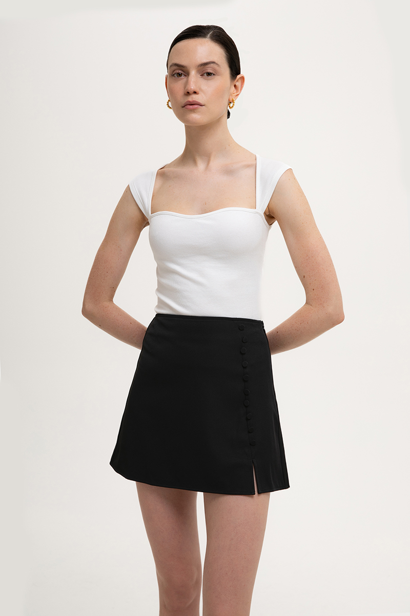 ELIJAH SIDE BUTTONDOWN SKORTS
