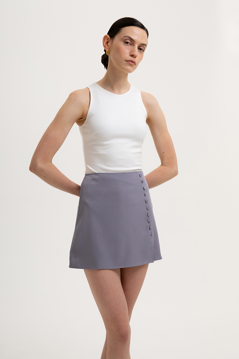 ELIJAH SIDE BUTTONDOWN SKORTS