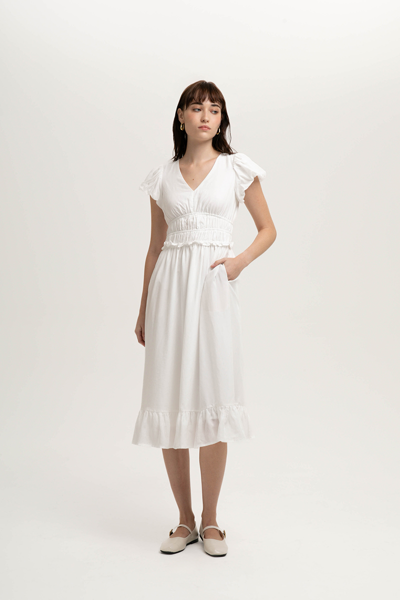 SINTRA RUCHED WAIST MAXI DRESS (PETITE)