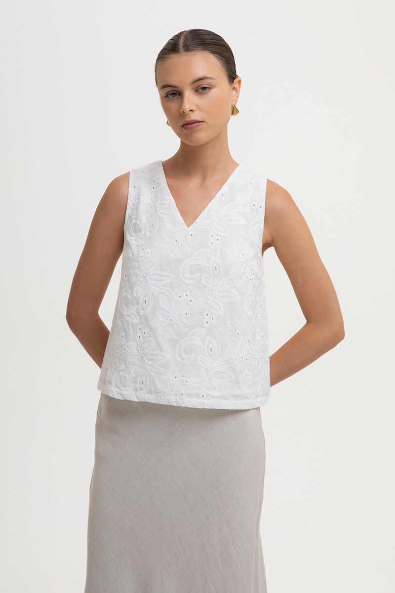 MARIEL EMBROIDERED TOP