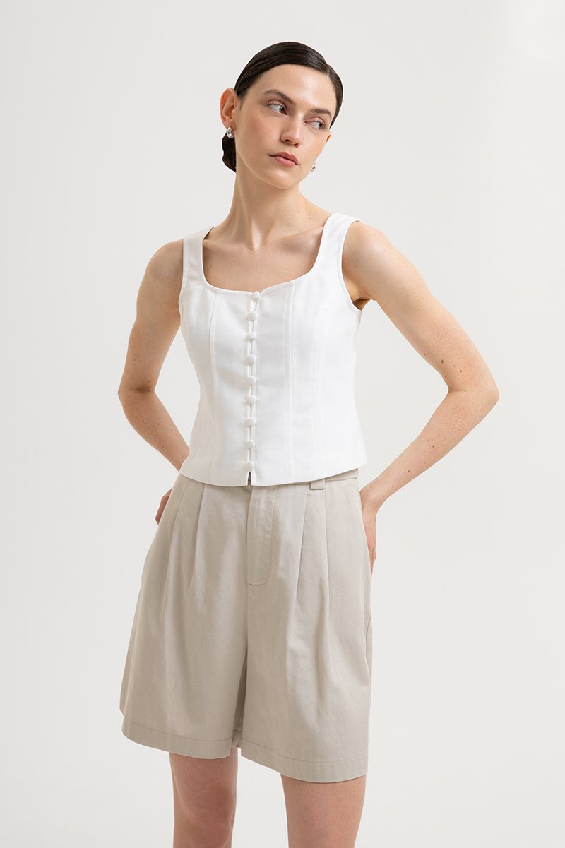 DANIELLE BUTTONDOWN BUSTIER TOP