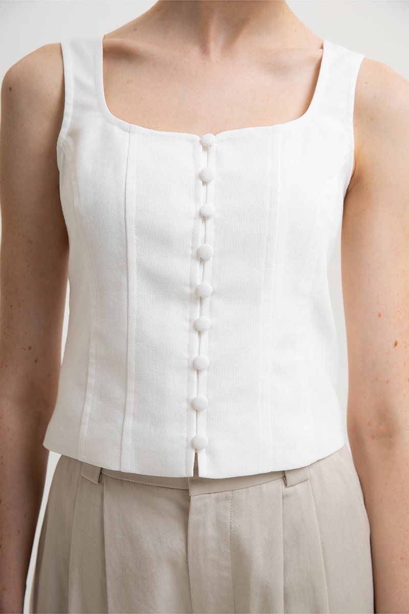DANIELLE BUTTONDOWN BUSTIER TOP