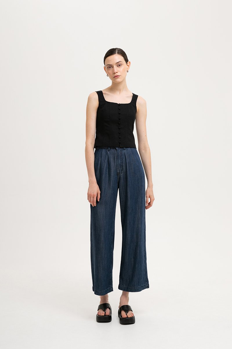 DANIELLE BUTTONDOWN BUSTIER TOP