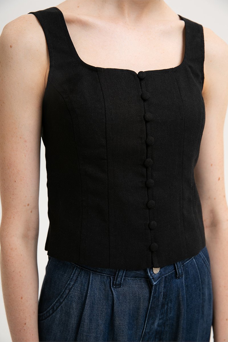 DANIELLE BUTTONDOWN BUSTIER TOP