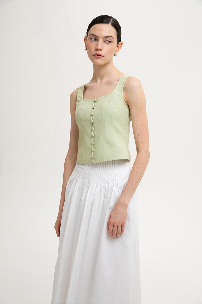 DANIELLE BUTTONDOWN BUSTIER TOP