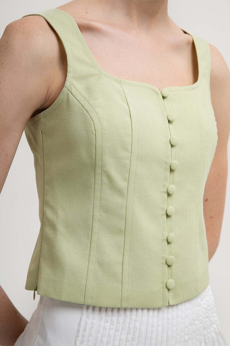 DANIELLE BUTTONDOWN BUSTIER TOP