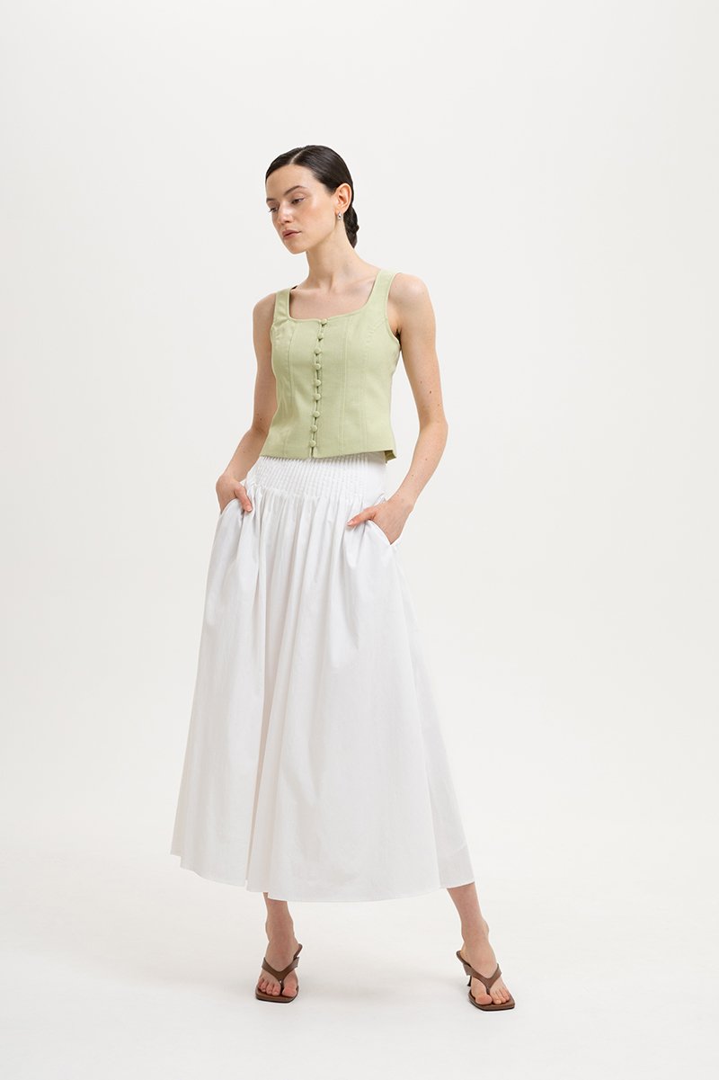 DANIELLE BUTTONDOWN BUSTIER TOP