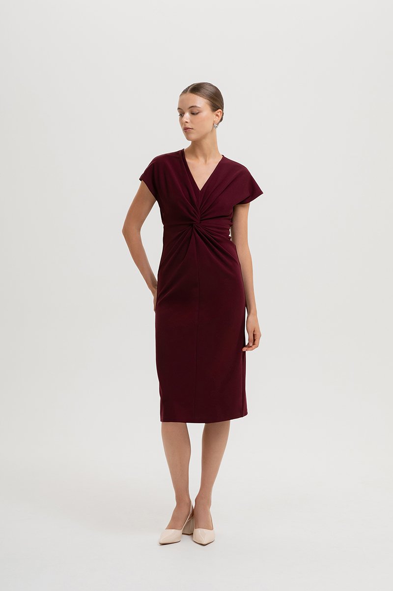 Murdoch's – Angie - Women's Ditsy Floral Twist Front Keyhole Midi Dress