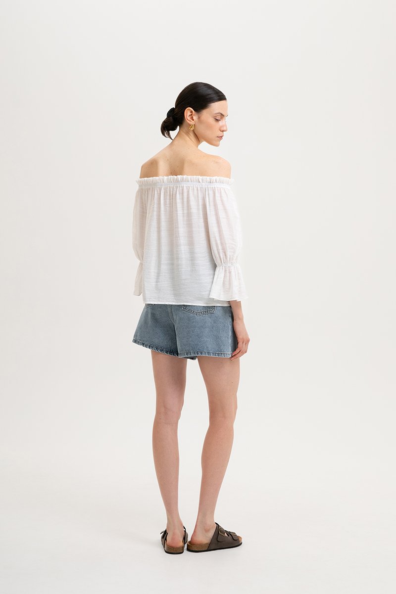 RUBY OFFSHOULDER BALLOON SLEEVE TOP