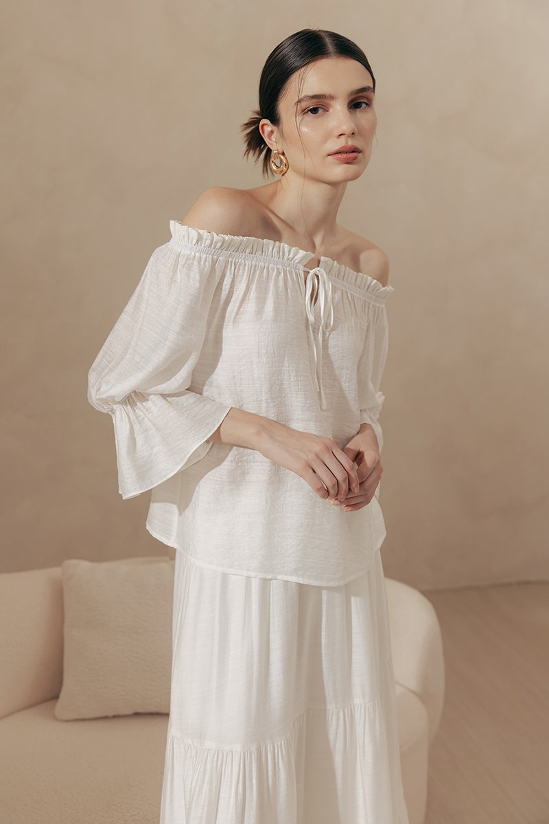 RUBY OFFSHOULDER BALLOON SLEEVE TOP