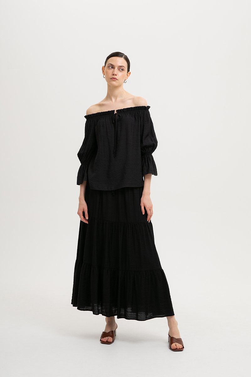 RUBY OFFSHOULDER BALLOON SLEEVE TOP