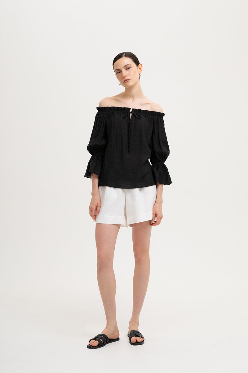 RUBY OFFSHOULDER BALLOON SLEEVE TOP