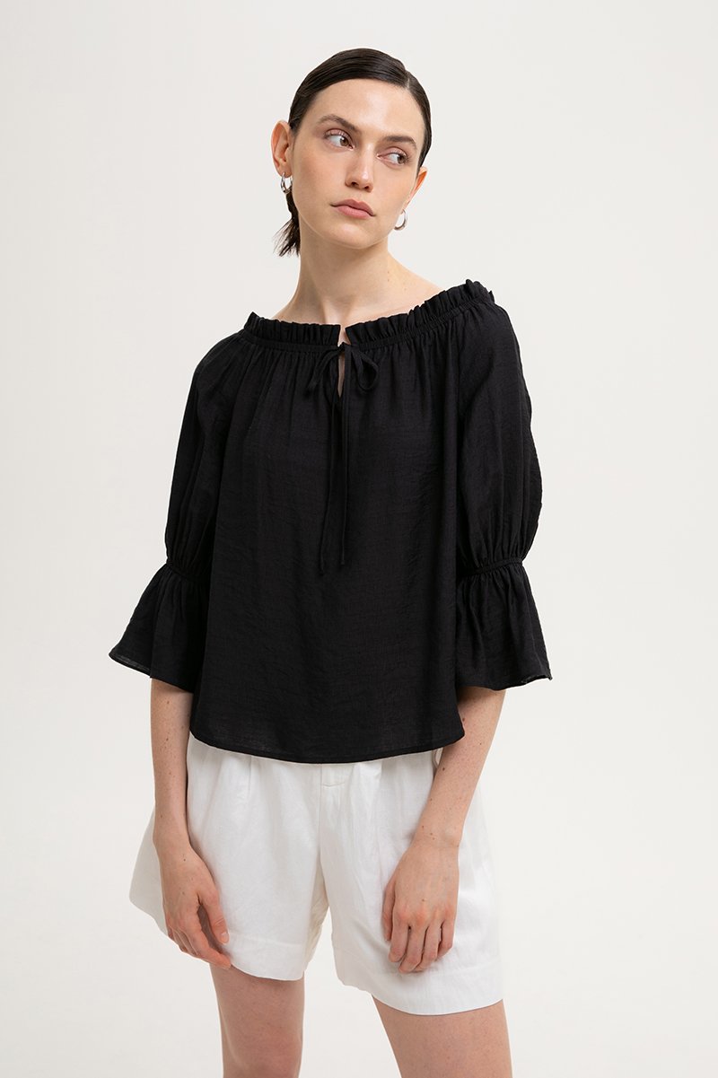 RUBY OFFSHOULDER BALLOON SLEEVE TOP