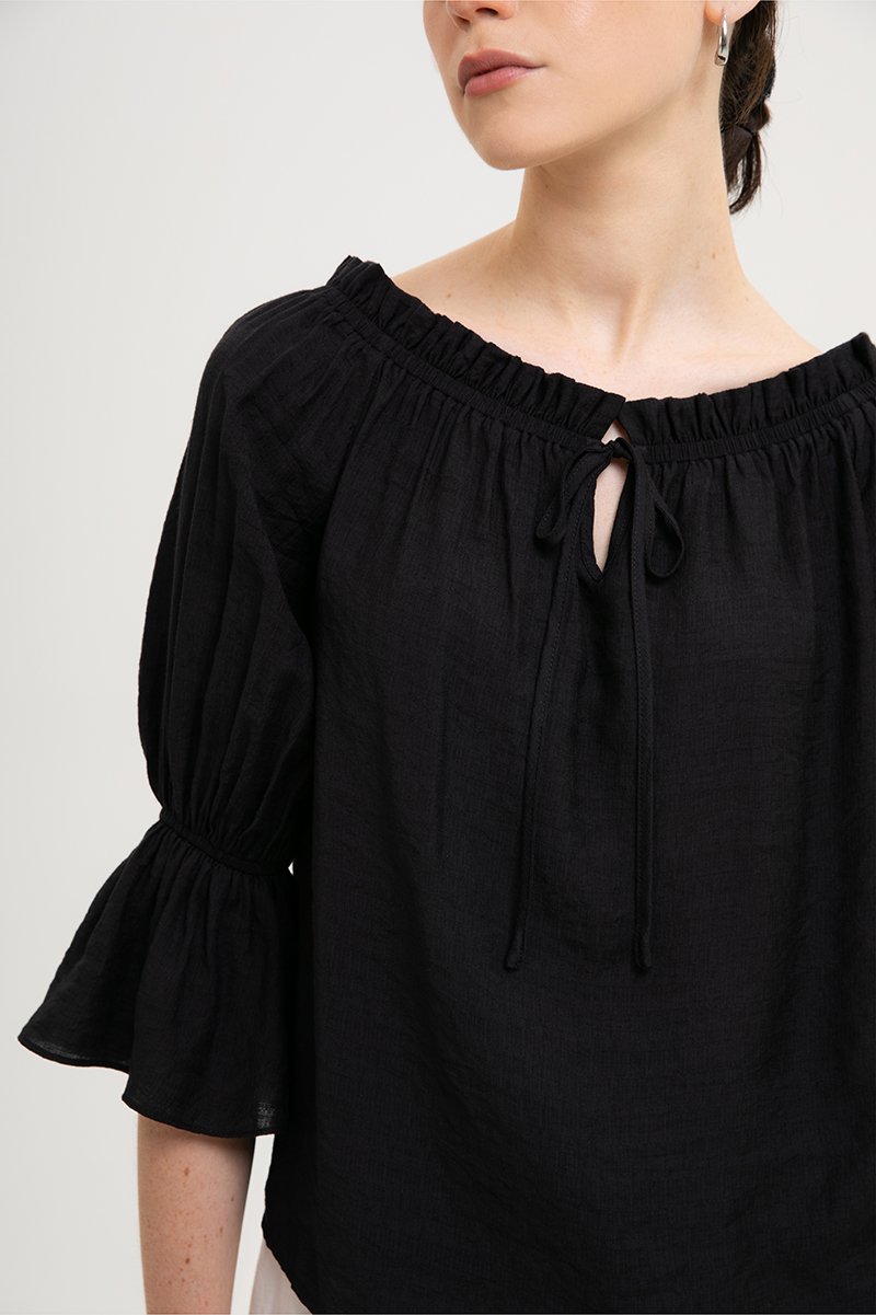 RUBY OFFSHOULDER BALLOON SLEEVE TOP
