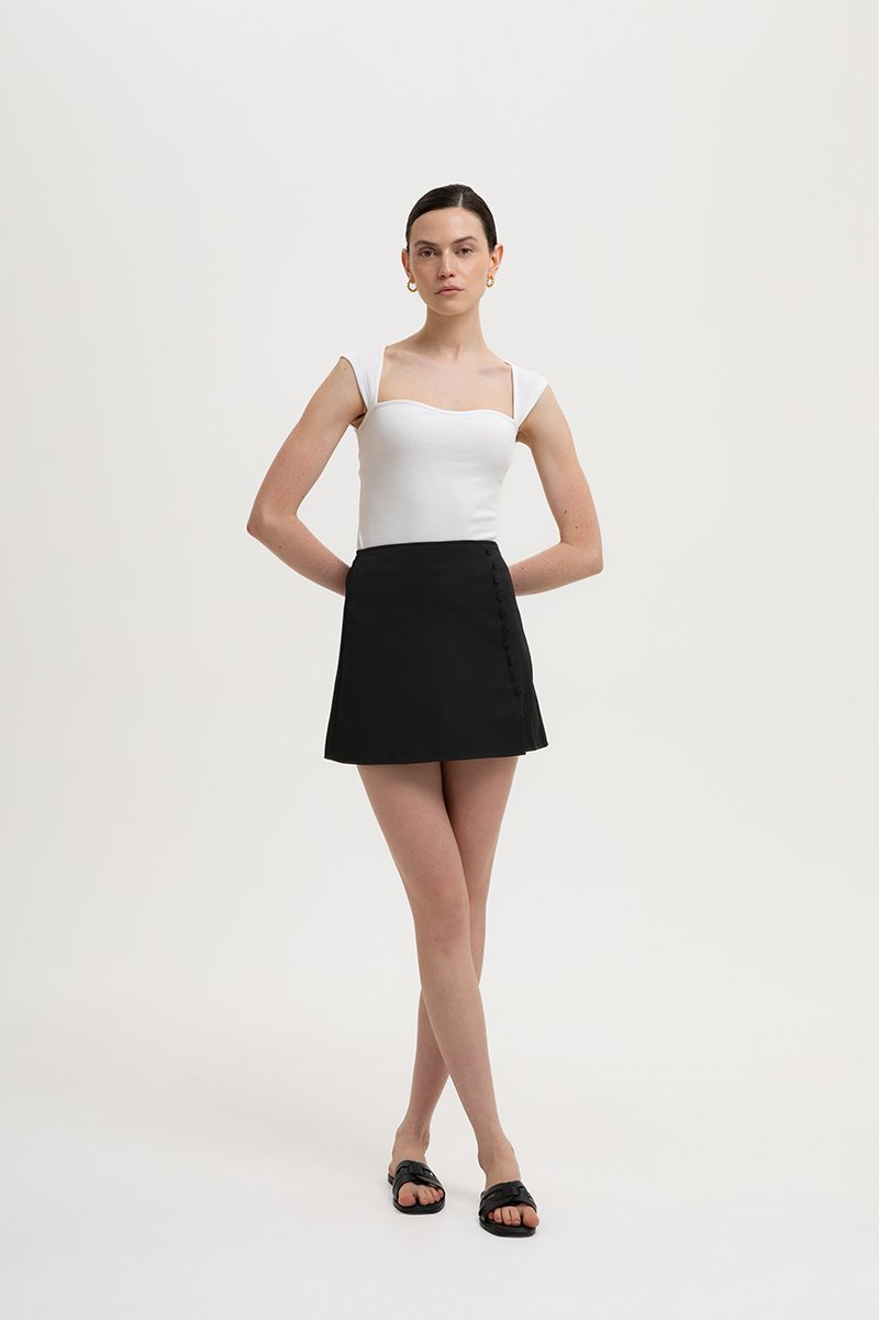 ELIJAH SIDE BUTTONDOWN SKORTS