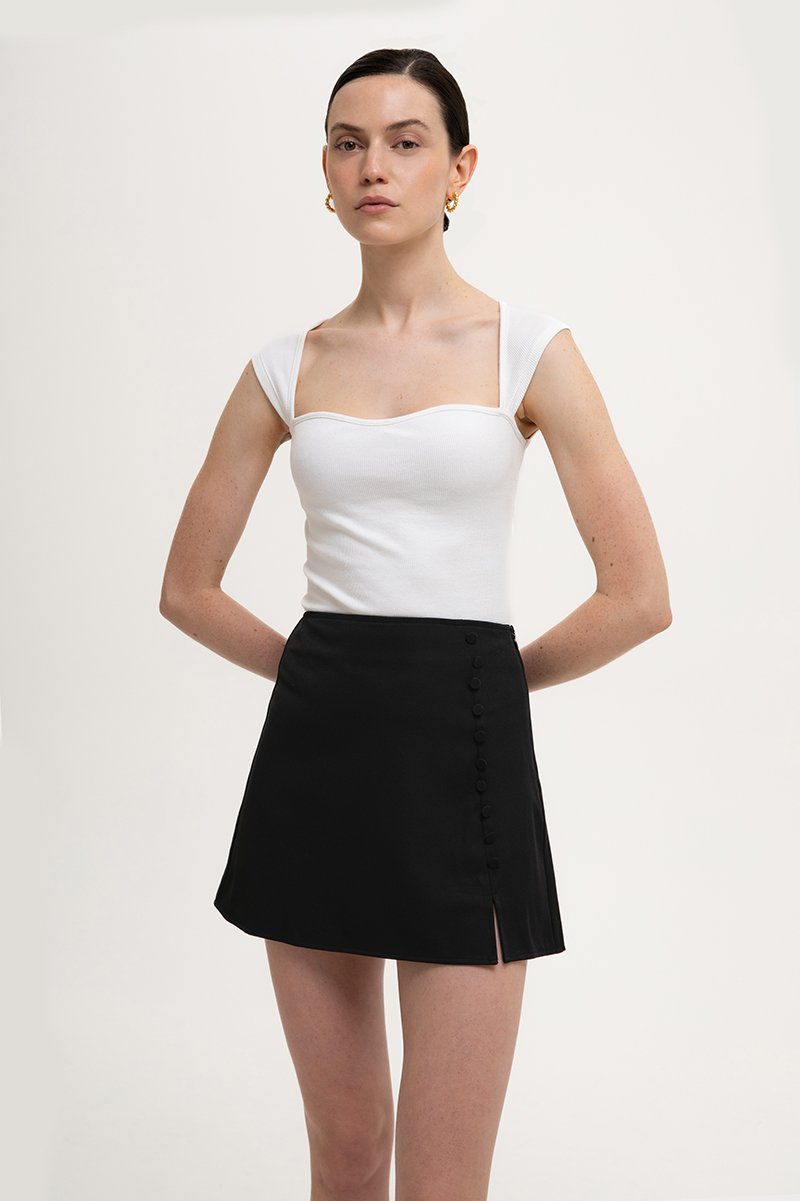ELIJAH SIDE BUTTONDOWN SKORTS