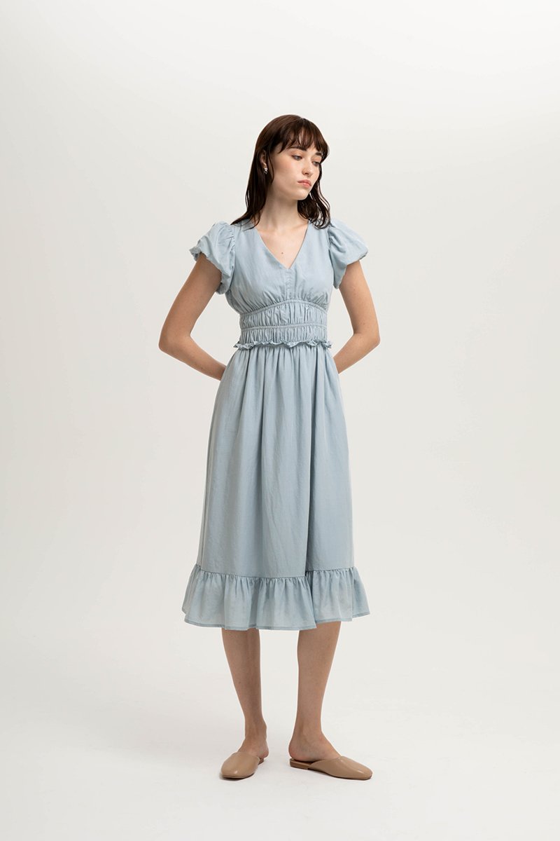 SINTRA RUCHED WAIST MAXI DRESS (PETITE)