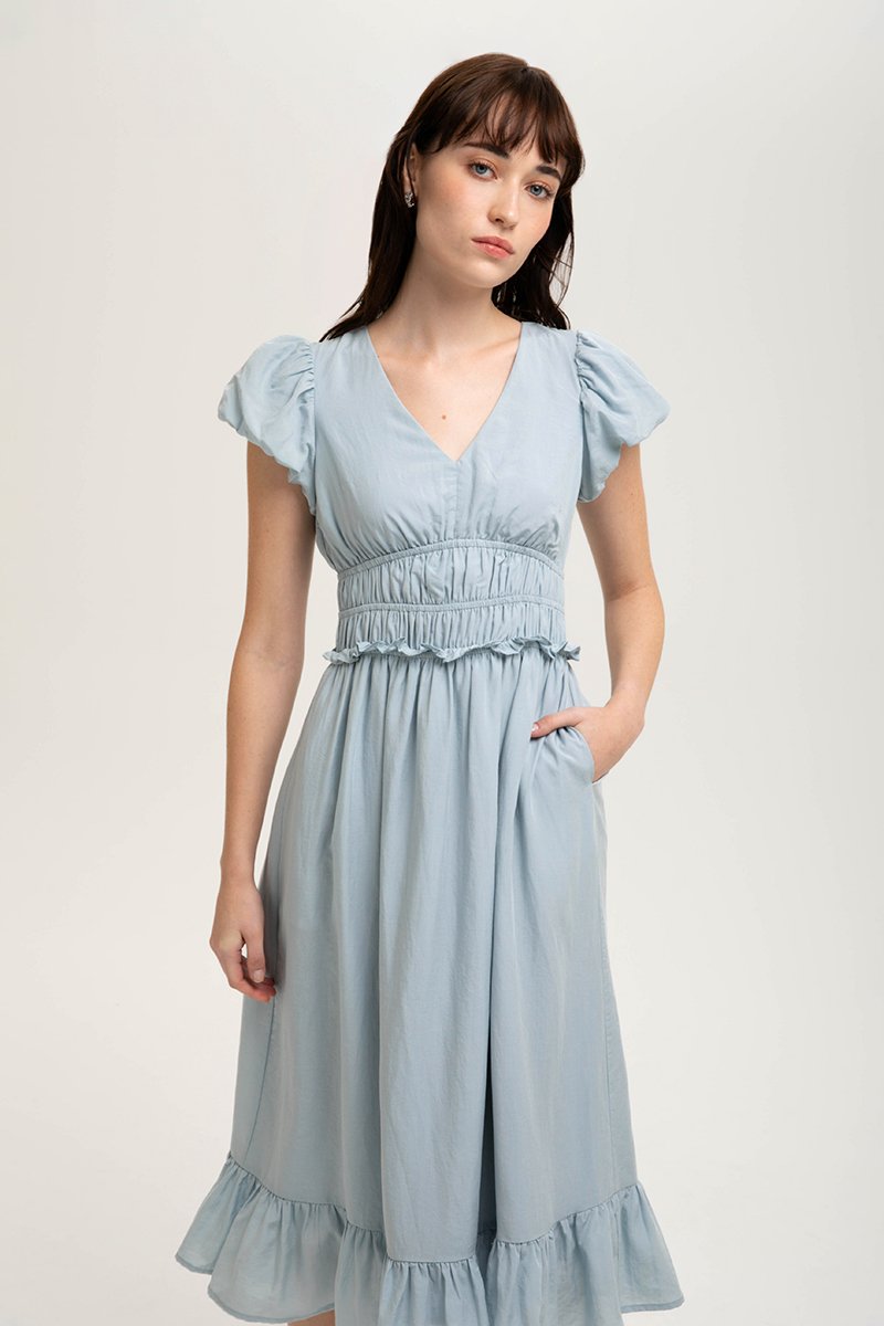 SINTRA RUCHED WAIST MAXI DRESS (PETITE)