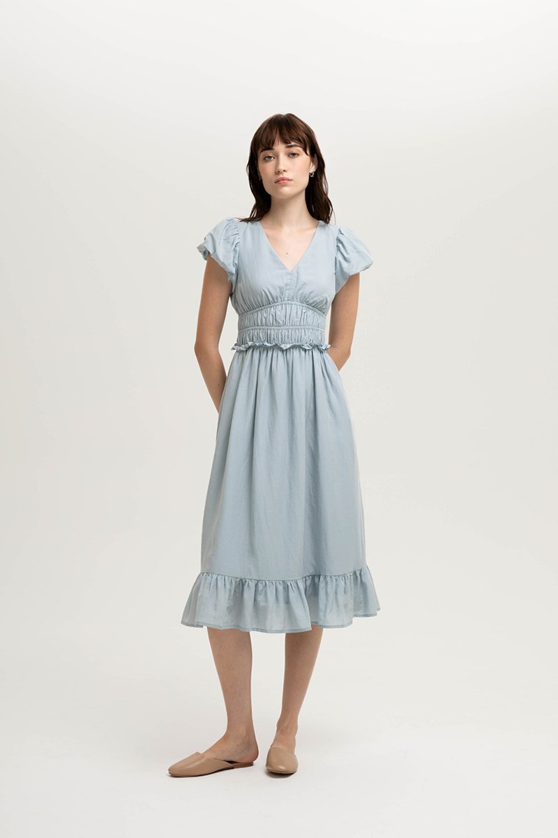 SINTRA RUCHED WAIST MAXI DRESS (PETITE)
