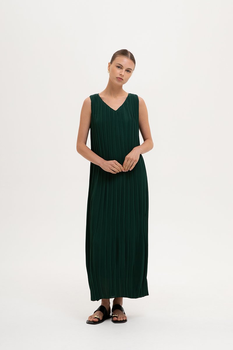 CLAUDIA PLEATED MAXI DRESS