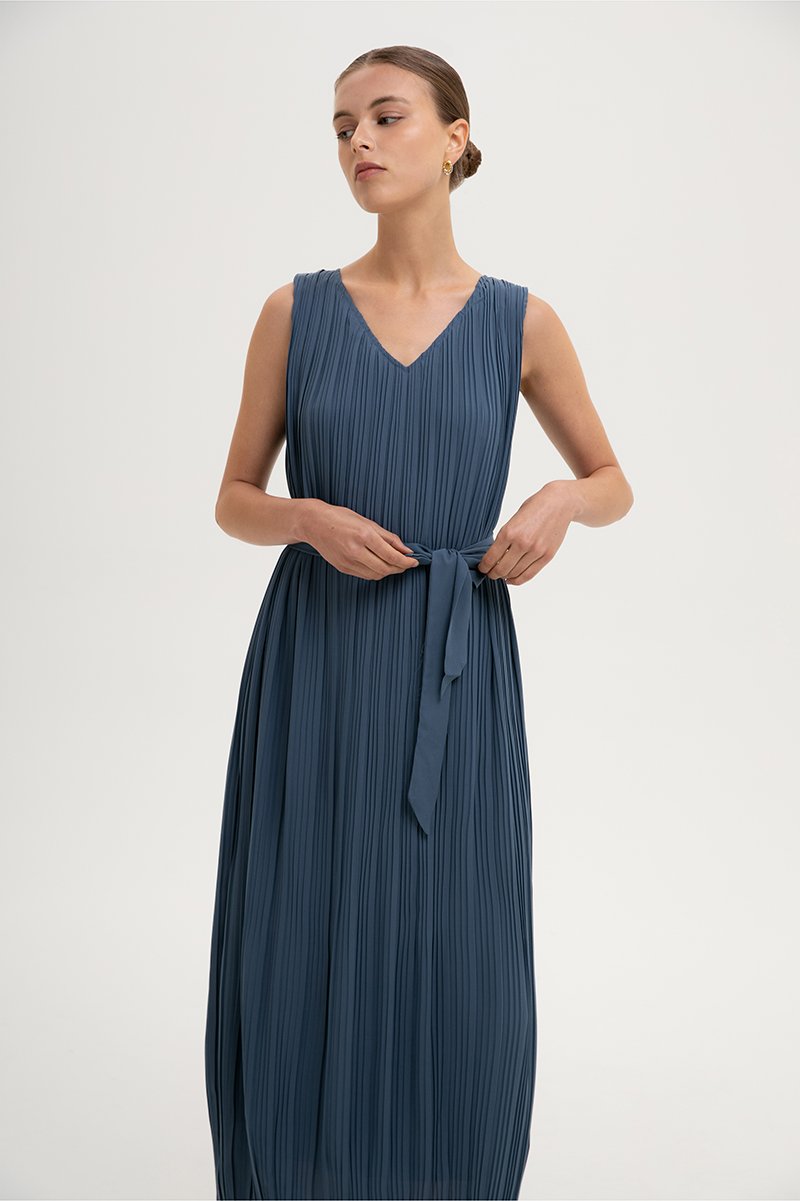 CLAUDIA PLEATED MAXI DRESS
