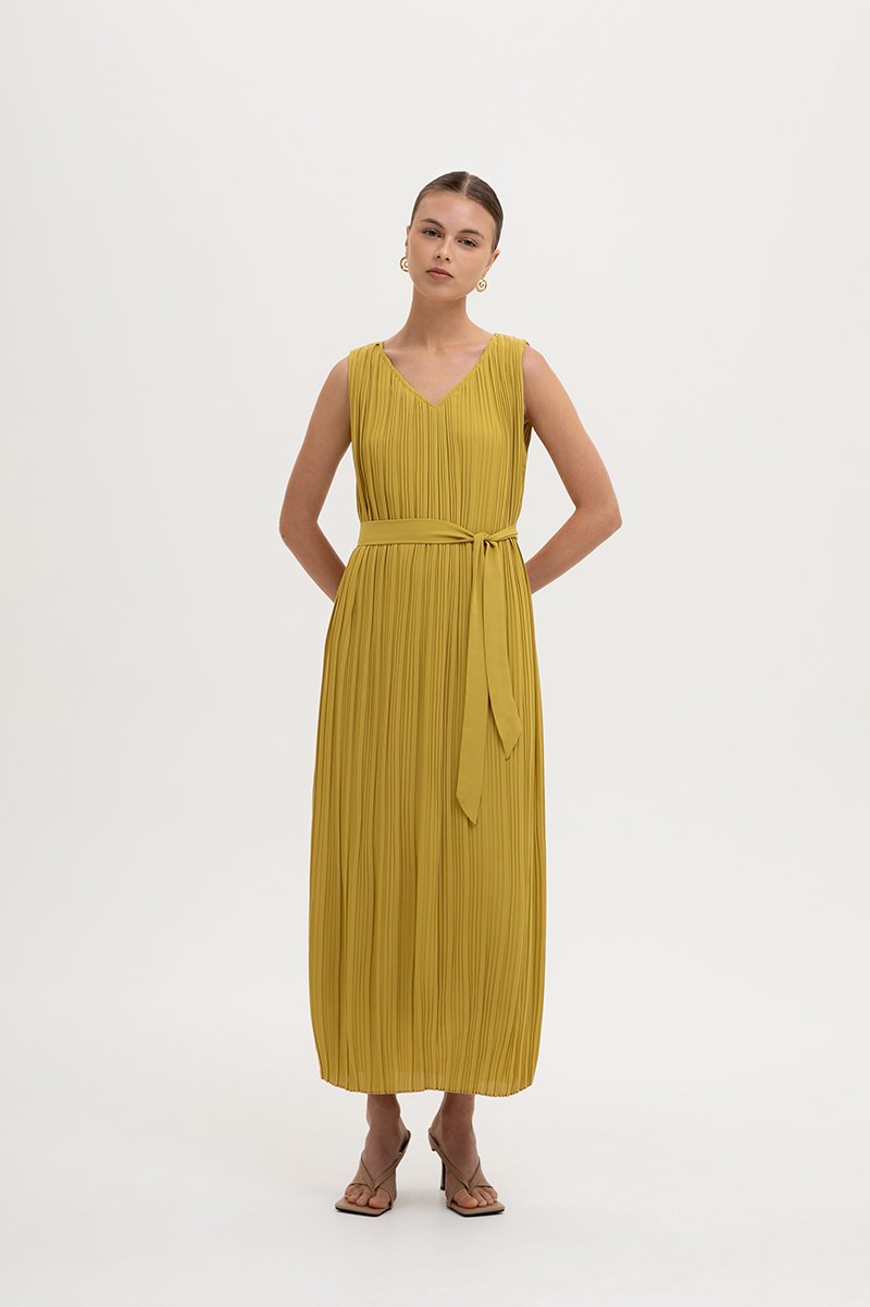 CLAUDIA PLEATED MAXI DRESS