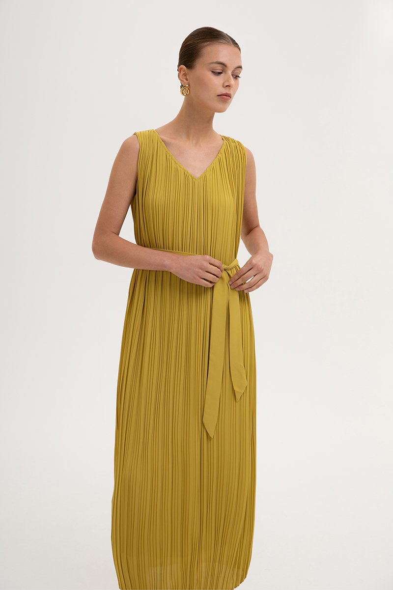 CLAUDIA PLEATED MAXI DRESS