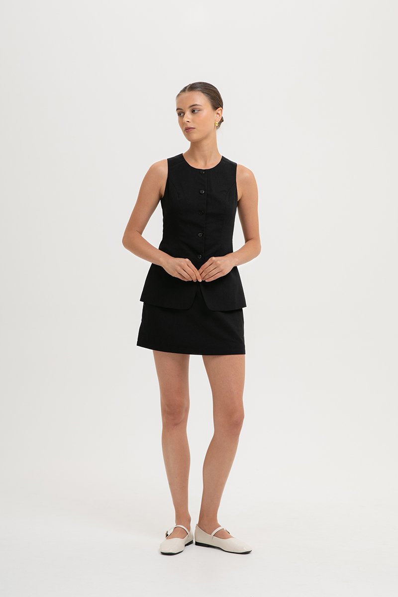 ROSA VEST LINEN TOP