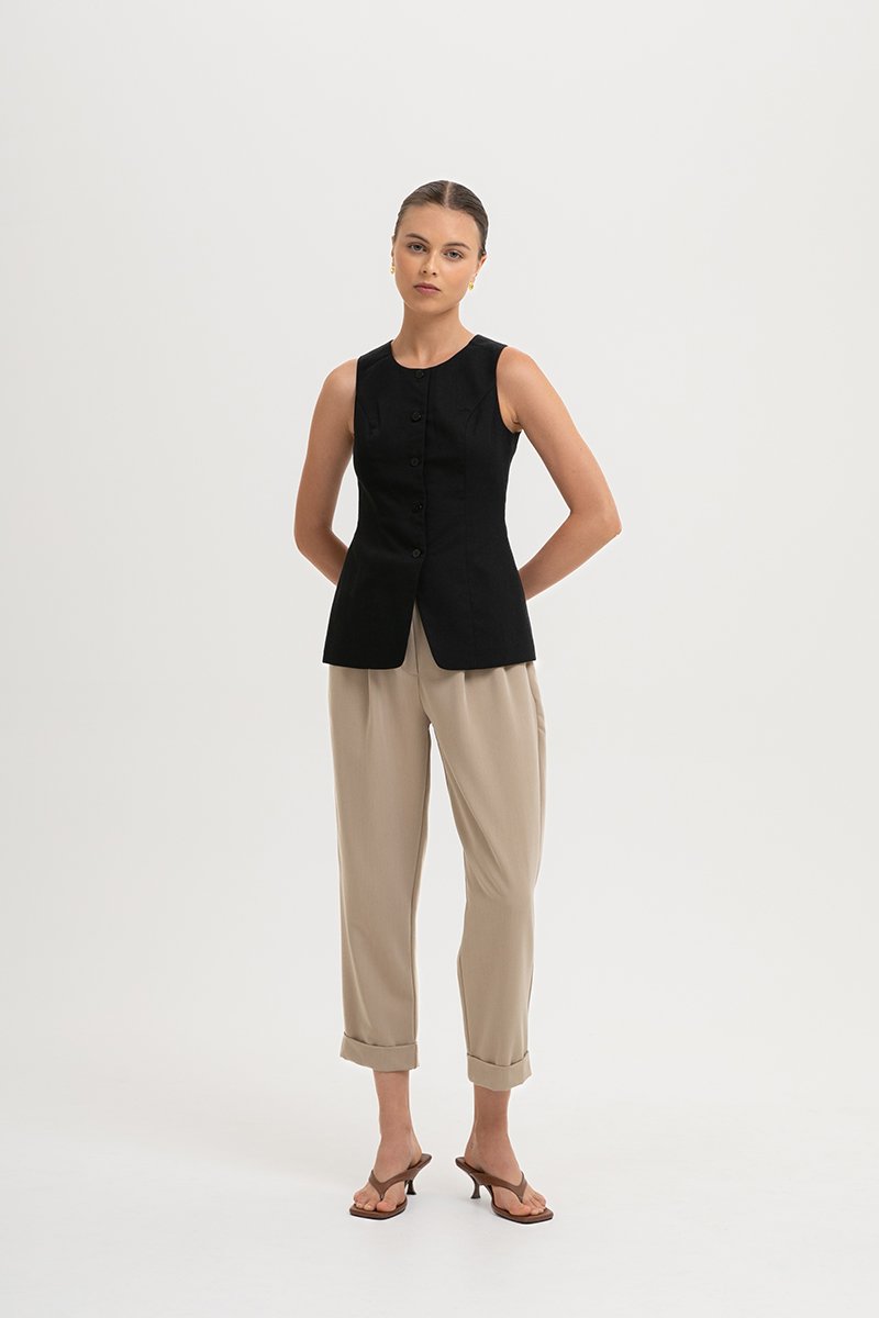 ROSA VEST LINEN TOP